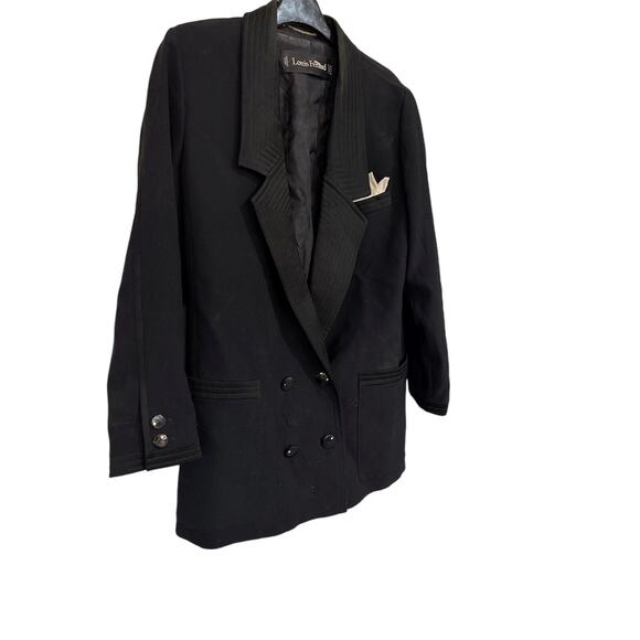 Vintage WOMENS Louis Féraud Tuxedo WOOL Blazer SZ 10 - Picture 2 of 5
